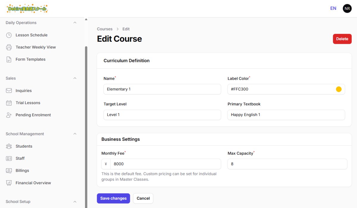 Edit Course Form